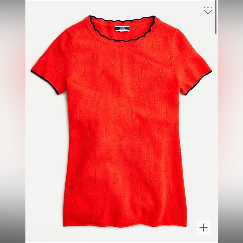 J.Crew Short-sleeve cashmere T-shirt with pointelle stitch
